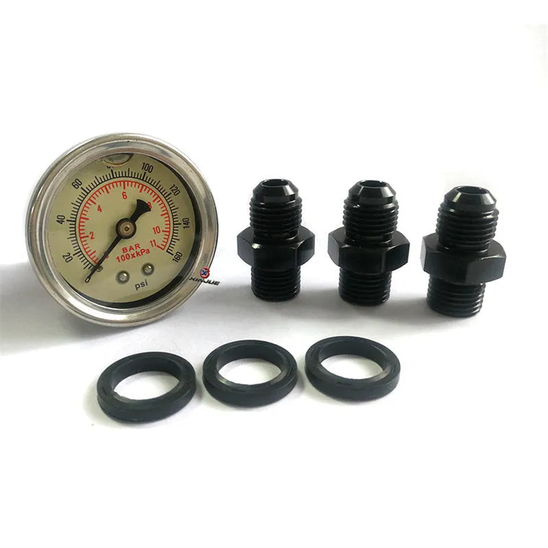 Aluminium fuel pressure regulator with adjustable 30-70 psi pressure range for car performance tuning