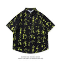 Printed short sleeve shirt with floral pattern and loose fit design