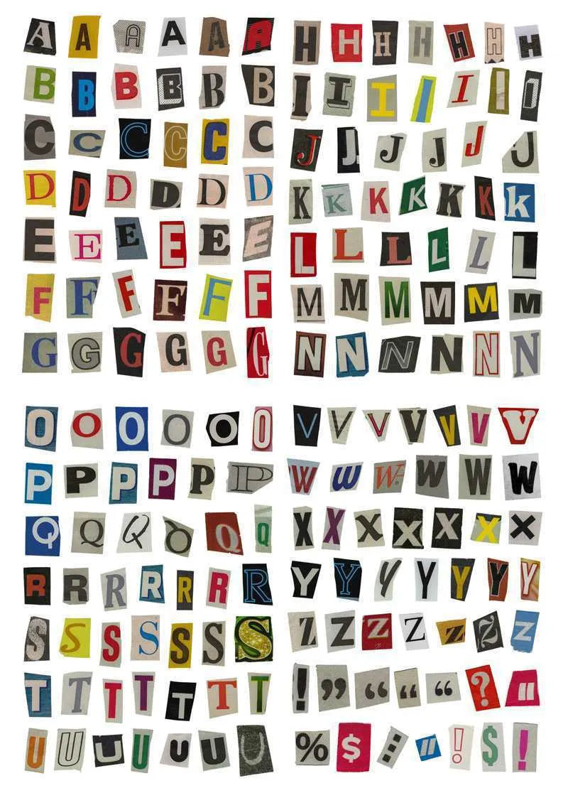 English letters and numbers symbol label stickers showing A, B, C, D, E letters and weekly words in cute printed style