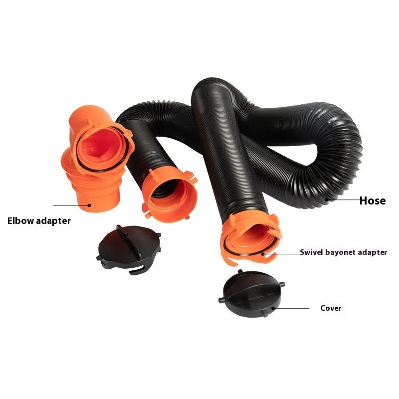 90-degree rotary elbow joint accessory for flexible sewage hose connection.