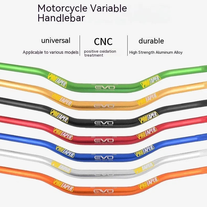 Orange aluminium motorcycle handlebar with 28mm clamp area showing 80cm width measurement