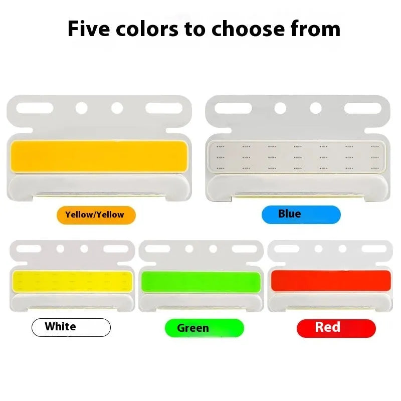 COB LED truck side marker light with aluminium housing in red, yellow, green, blue, or white for 12V and 24V vehicles.