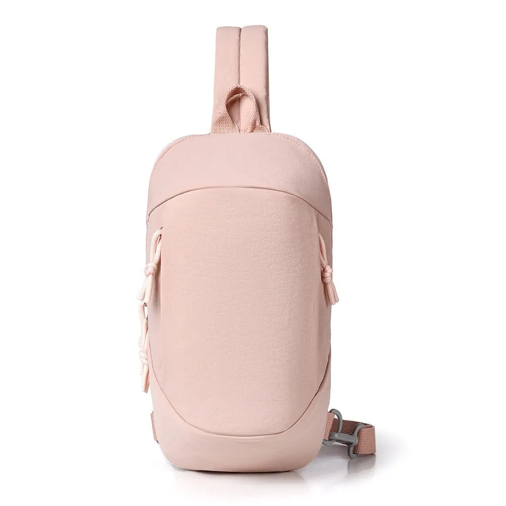 Outdoor girls nylon crossbody sports bag with mobile phone compartment in six colour options