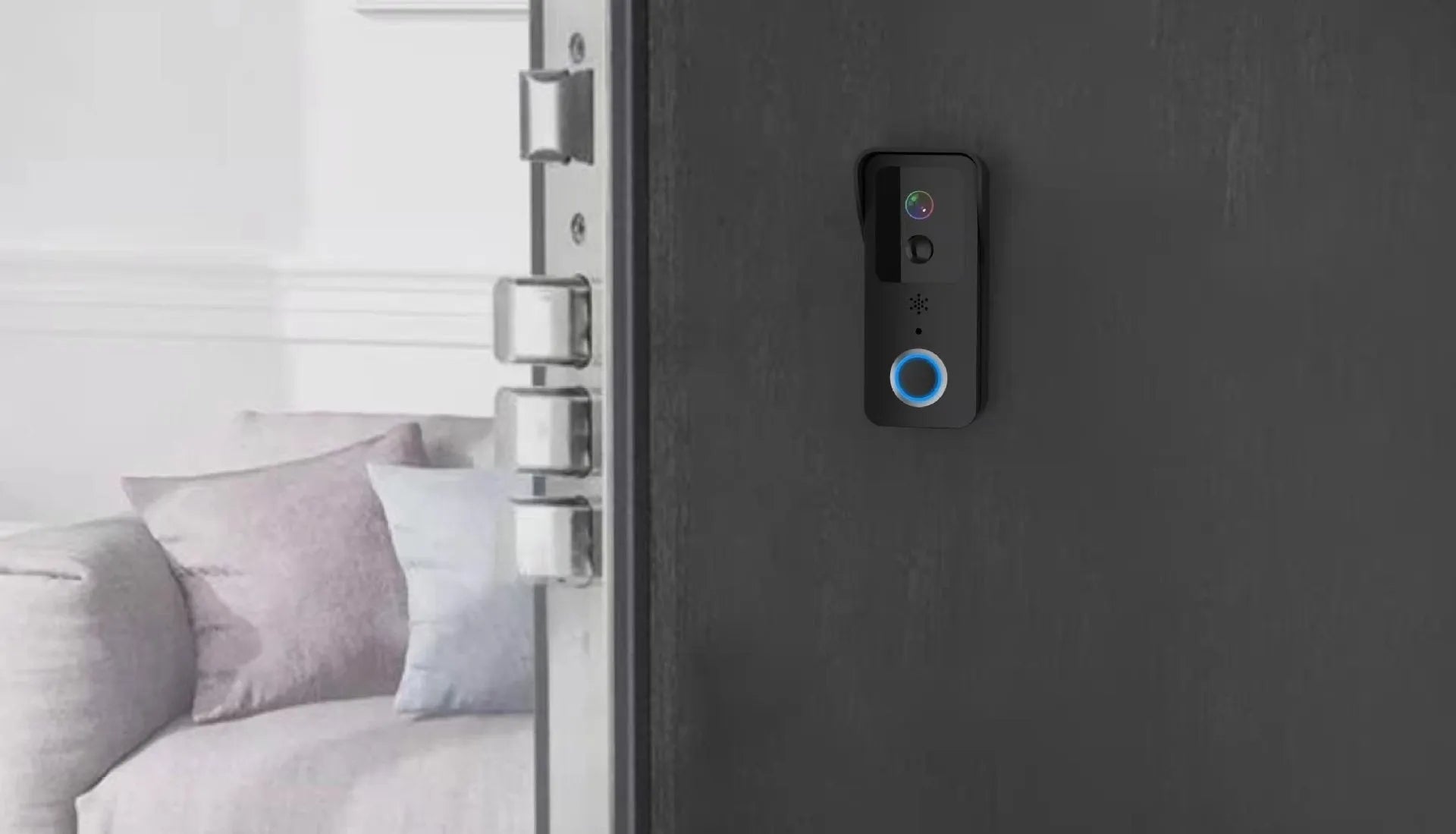 Smart home visual doorbell with HD video, wireless battery power, and smartphone notifications
