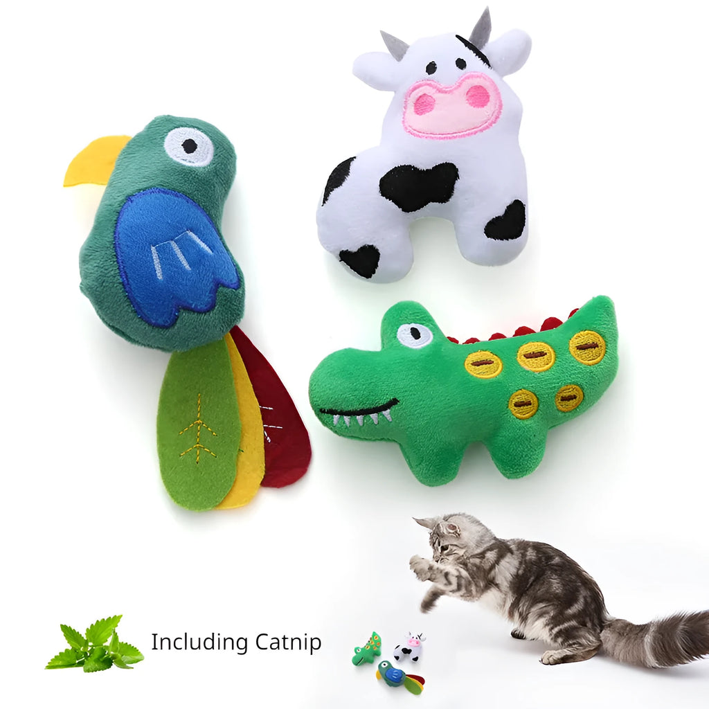 Parrot-shaped plush cat toy with colourful detailing and catnip filling