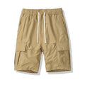Men's multi-pocket loose cropped pants in micro-elastic polyester fabric shown in available colours