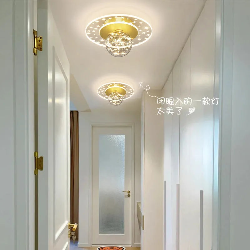 Modern minimalist ceiling light for corridor and hallway spaces with three colour lighting options