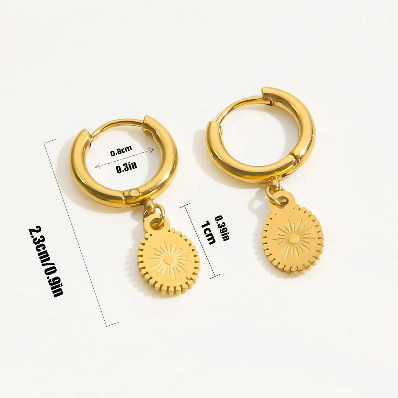 Geometric oval stainless steel ear button earrings in colour XY-EH005 for women.