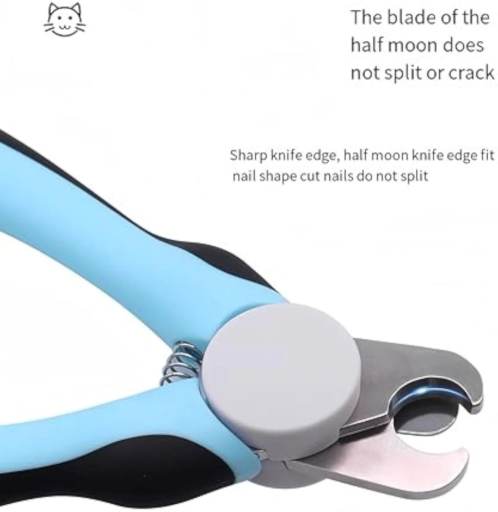 Blue heavy duty dog nail clippers with safety guard for large dogs and thick nails.