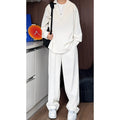 Men's black slim fit hemp polo shirt and trousers two-piece casual set