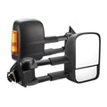 Black electric exterior rear view mirror with light for Nissan D23 NP300 2015 onwards
