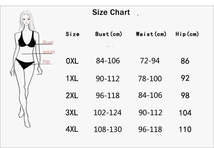 Women's floral print one-piece swimsuit with split-colour design in extended sizes from 0XL to 4XL.