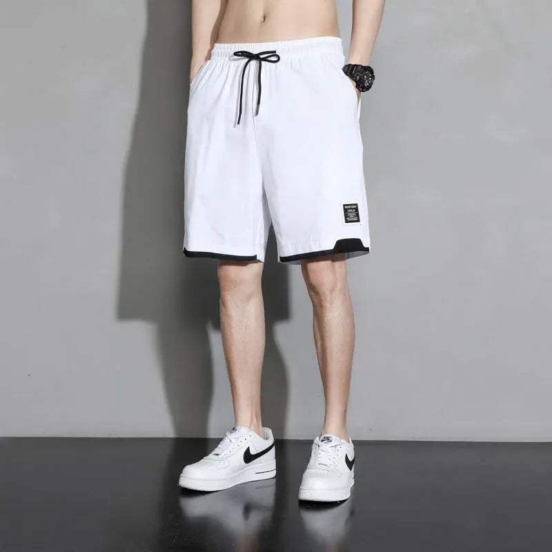 Boy's cotton shorts in black, khaki, or white, shown in Japanese plus sizes.