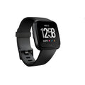 Black smart watch with heart rate monitoring on a silicone wrist strap, showing a 1.4-inch display.