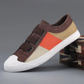 Men's low-top canvas sneakers with elastic band and round toe in multiple colour options