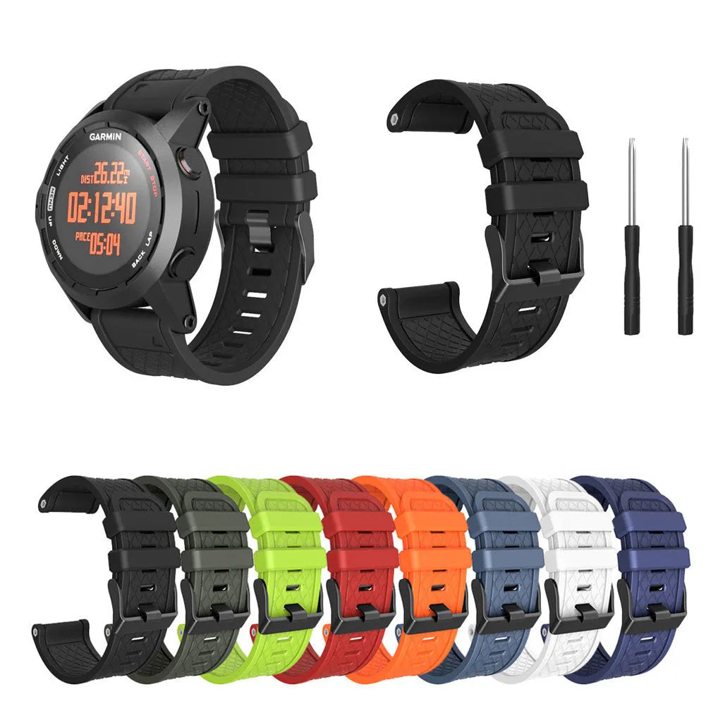 Jiaming 26mm silicone watch strap with black stainless steel bottom in multiple colour options