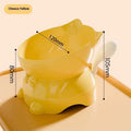 Oblique stainless steel anti-fall cat bowl shown in black, blue, pink, and yellow colours.