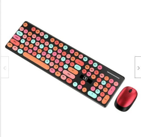 Wireless keyboard and mouse set in vibrant yellow mixed colour with backlight illumination
