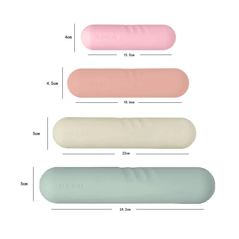 Silicone-edged hand-drawn dumbbell stick in various colours with weight options for fitness training