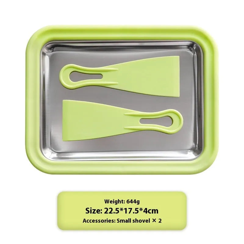 Green handmade DIY fried yogurt machine with aluminium gasket for homemade frozen treats