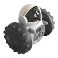 Pet tumbler food dispenser toy in robot design with slow feeding mechanism