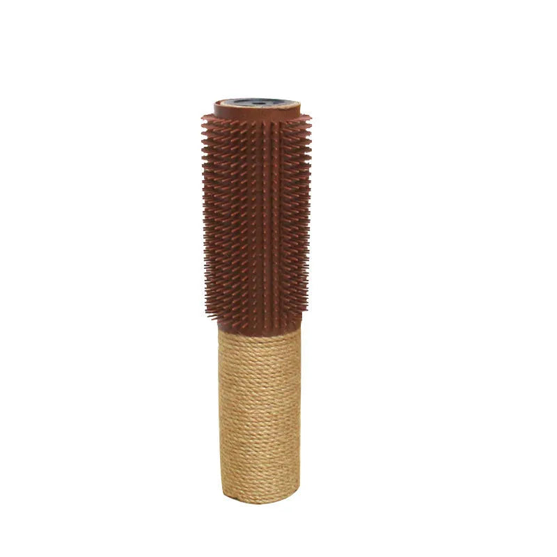 Brown sisal scratching post for cats measuring 30cm tall with sisal rope surface