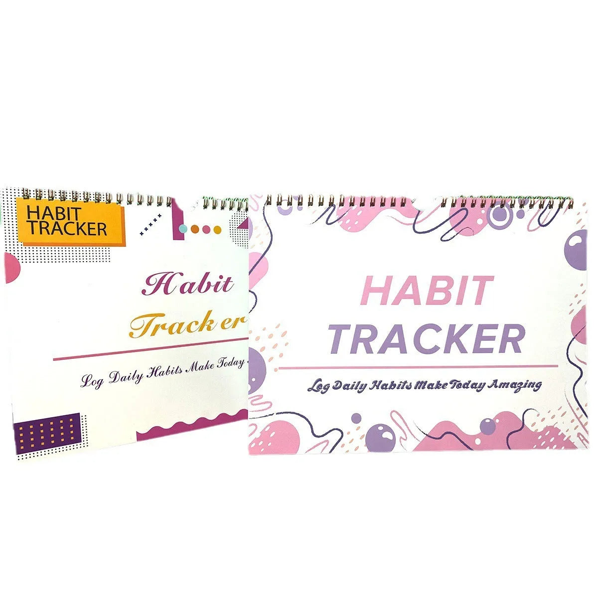 Habit tracking planner book with 12 pages in A4 size showing flower white cover option