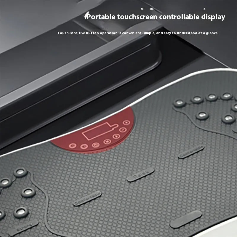 Black smart remote control vibration plate fitness equipment with display panel
