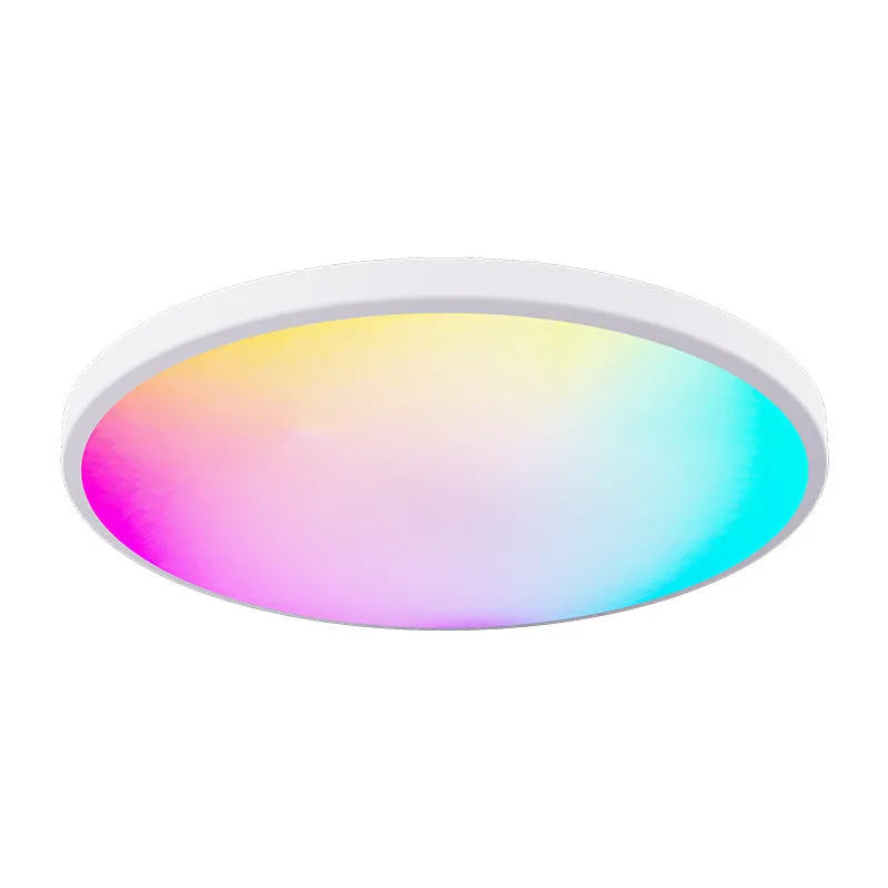 Intelligent RGBCW Bluetooth ceiling lamp in black or white with app control for colour and dimming.