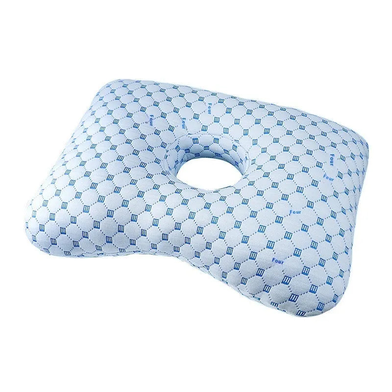 Beauty salon single hole ear pillow for face down treatments, shown in a colour option with detachable cover.