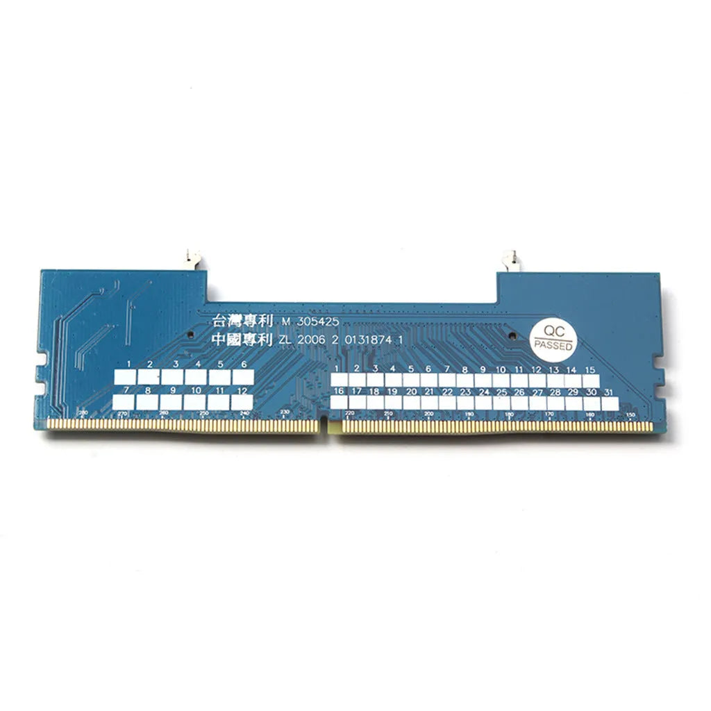 DDR4 laptop to desktop memory adapter card with included memory stick on anti-static bag