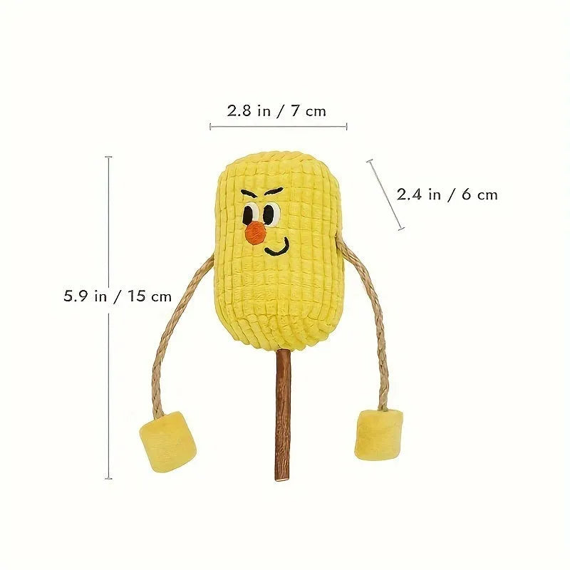 Natural polis wood corn cob shaped cat chew toy for dental care with catnip