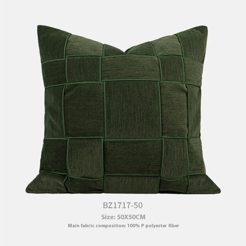 50x50cm chenille woven sofa cushion in choice of seven colours with feather velvet filler