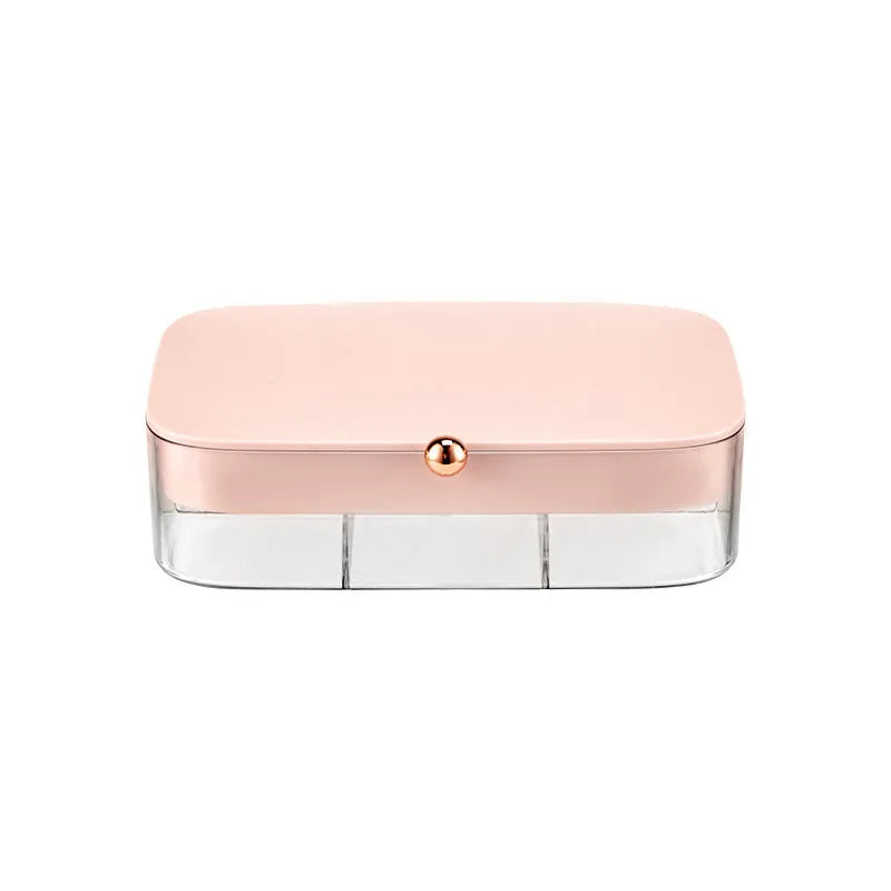 Green modern minimalist jewelry storage box with multi-layer compartments measuring 17 by 11 by 4.6 centimetres