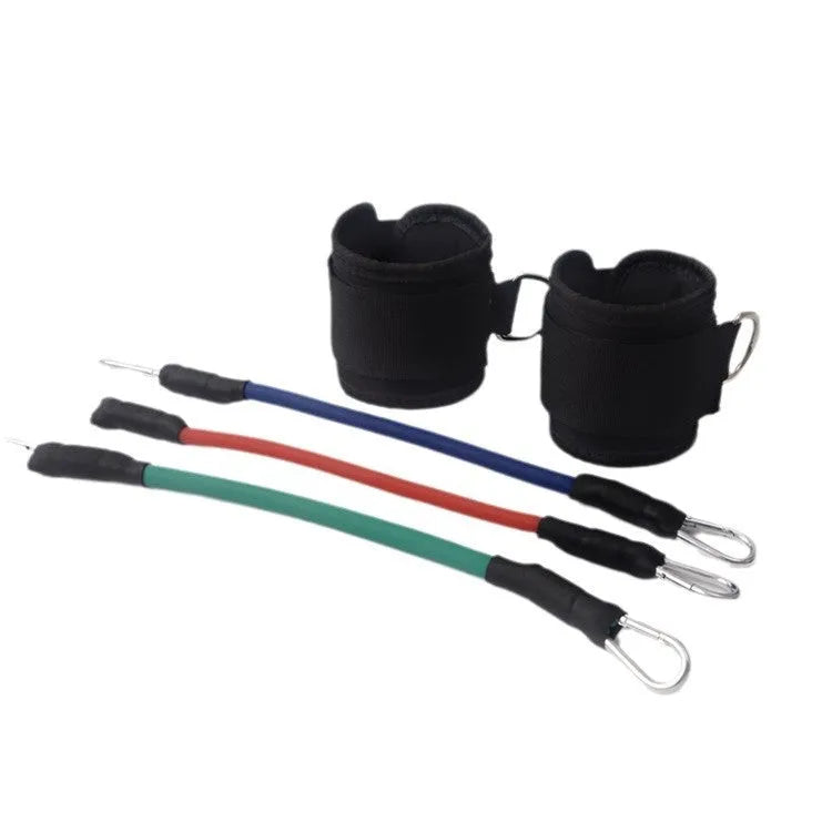 Black pull rope set for taekwondo leg training and explosive force development