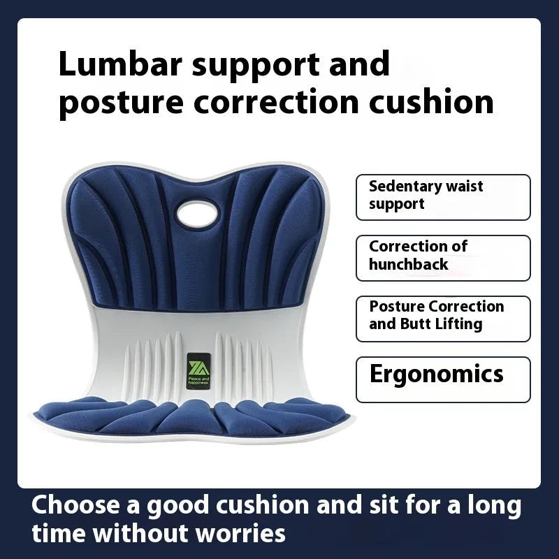 Ergonomic office seat cushion for posture correction with waist support in five colour options