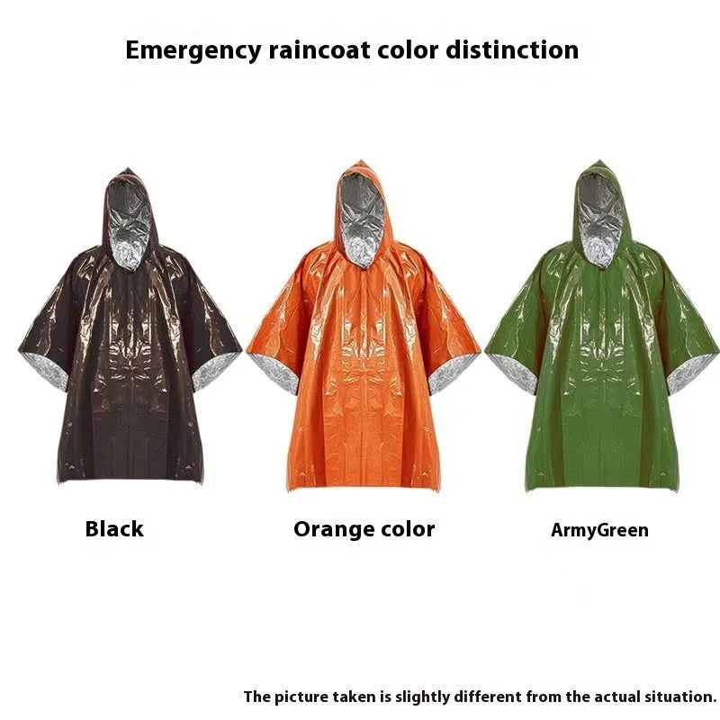 Marathon Wild cross-country raincoat in orange or army green, showing 100x130cm dimensions for outdoor use