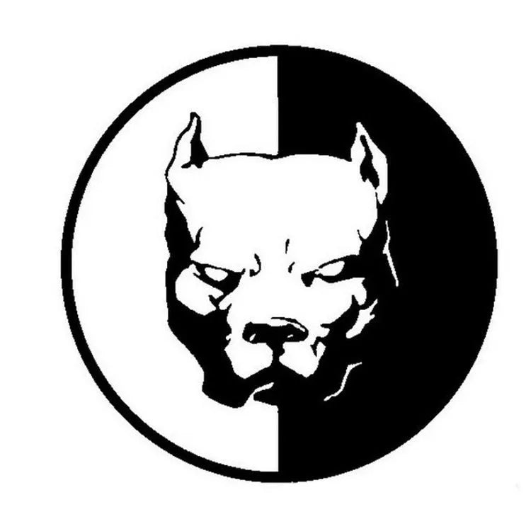 Reflective superhero bulldog car sticker measuring 12x12 cm in black, white, or red colour options.
