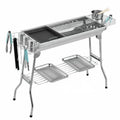 Stainless steel portable barbecue oven with flipping design and charcoal cooking grills