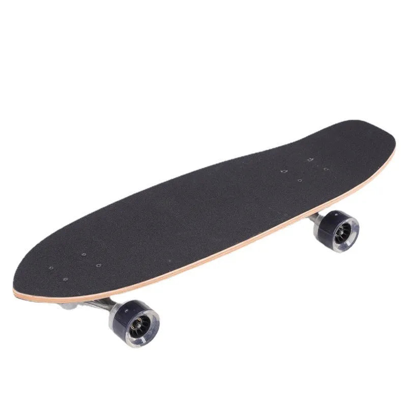 White 31-inch maple wood street scooter skateboard for urban commuting