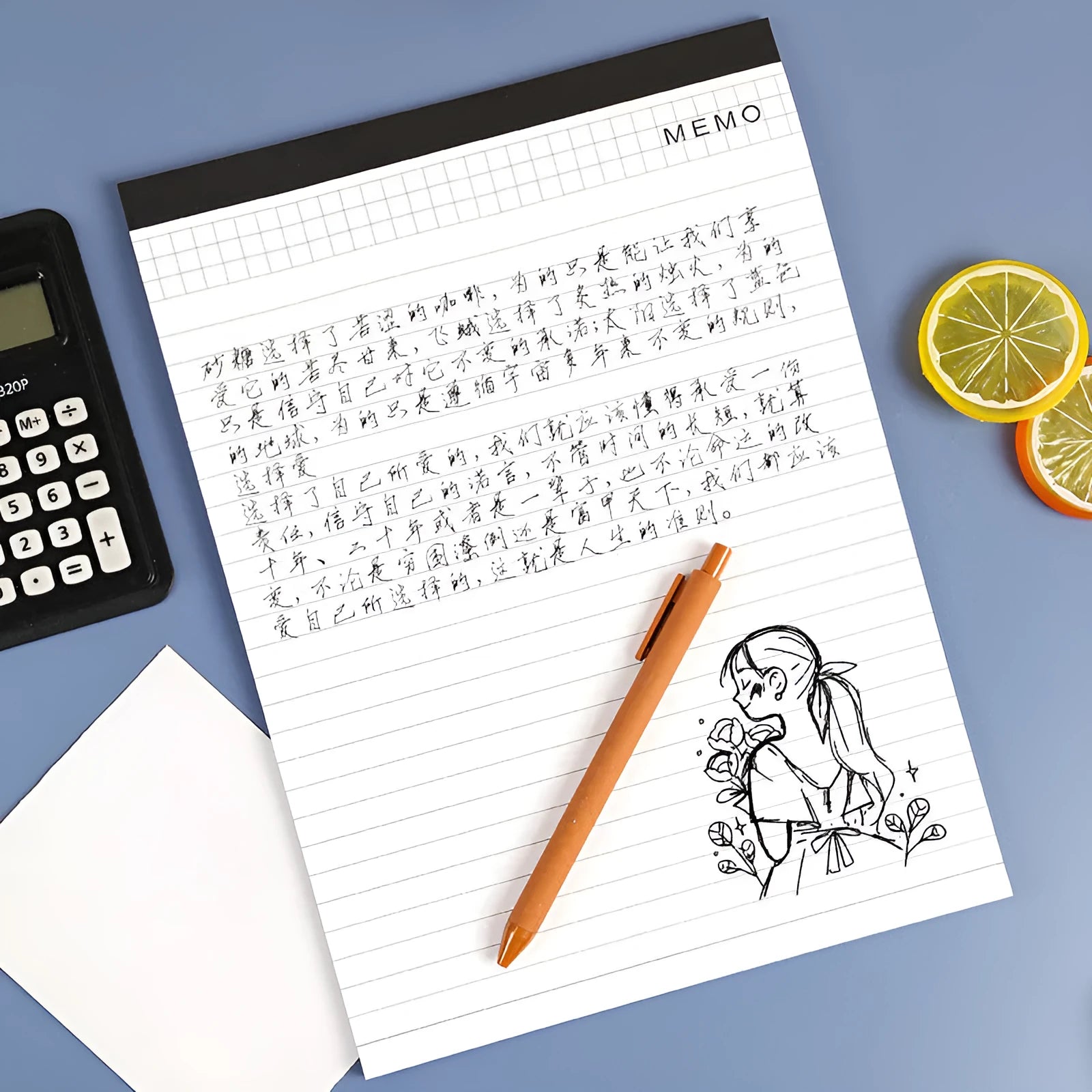 A4 tearable notebook with paper cover showing grid and blank page options