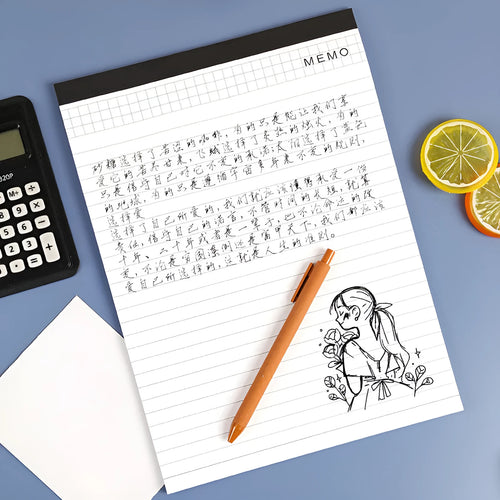 A4 tearable notebook with paper cover showing grid and blank page options