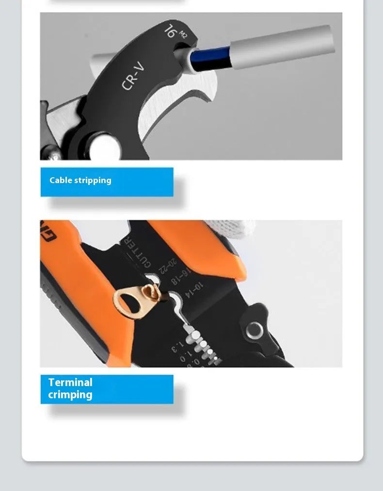 Fully automatic wire stripping pliers with high carbon steel blades weighing 0.361kg