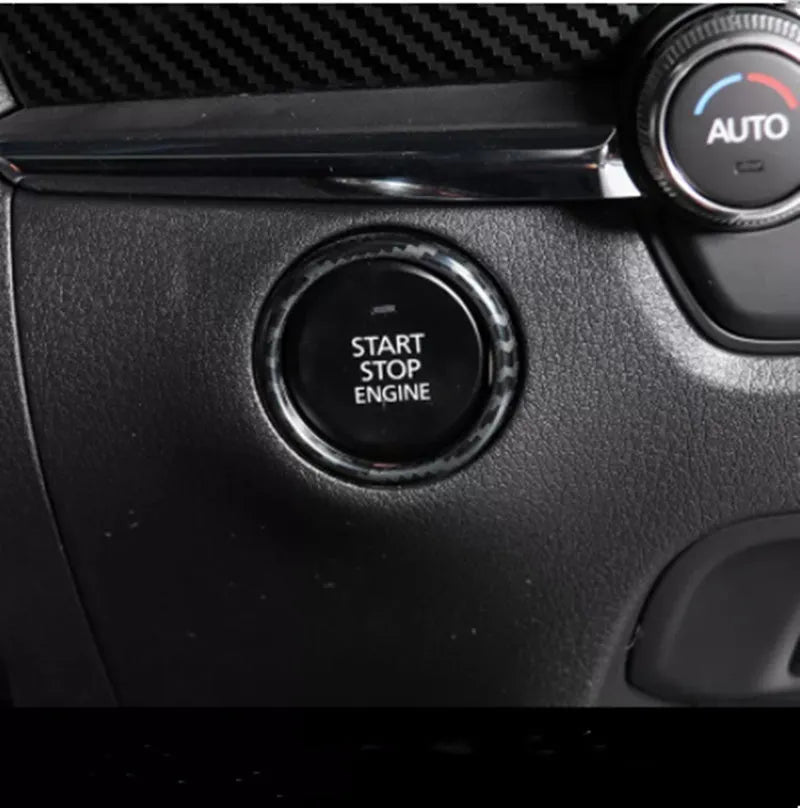 Atz aluminium alloy decorative sticker set for car steering wheel buttons and interior customisation