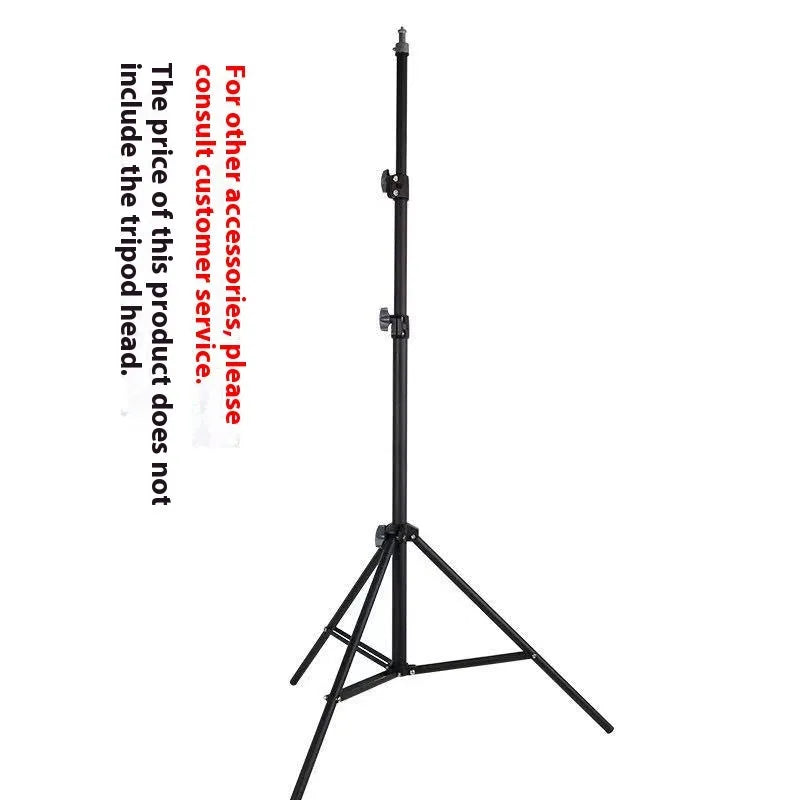 Frost white tripod light stand for studio photography with adjustable height and mobile phone holder