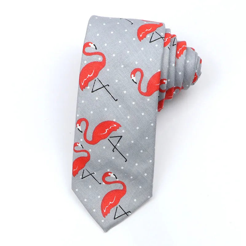Narrow Korean-style cotton bow tie featuring a colourful cartoon print pattern.