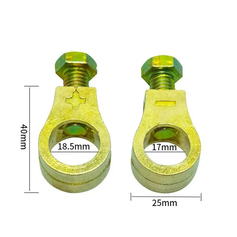 Pure copper car battery terminal clamp measuring 35mm for automotive electrical connections