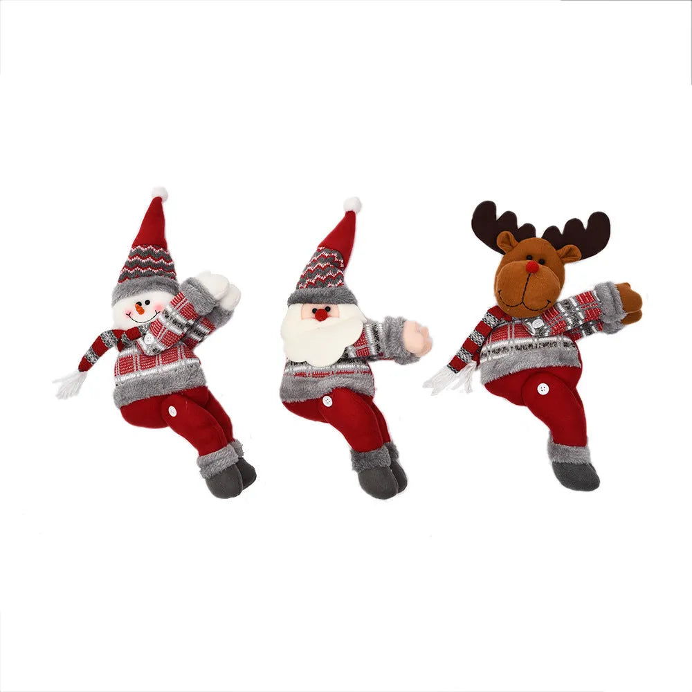 Christmas curtain decorative button cartoon doll cloth curtain buckle in Santa, reindeer, or snowman style
