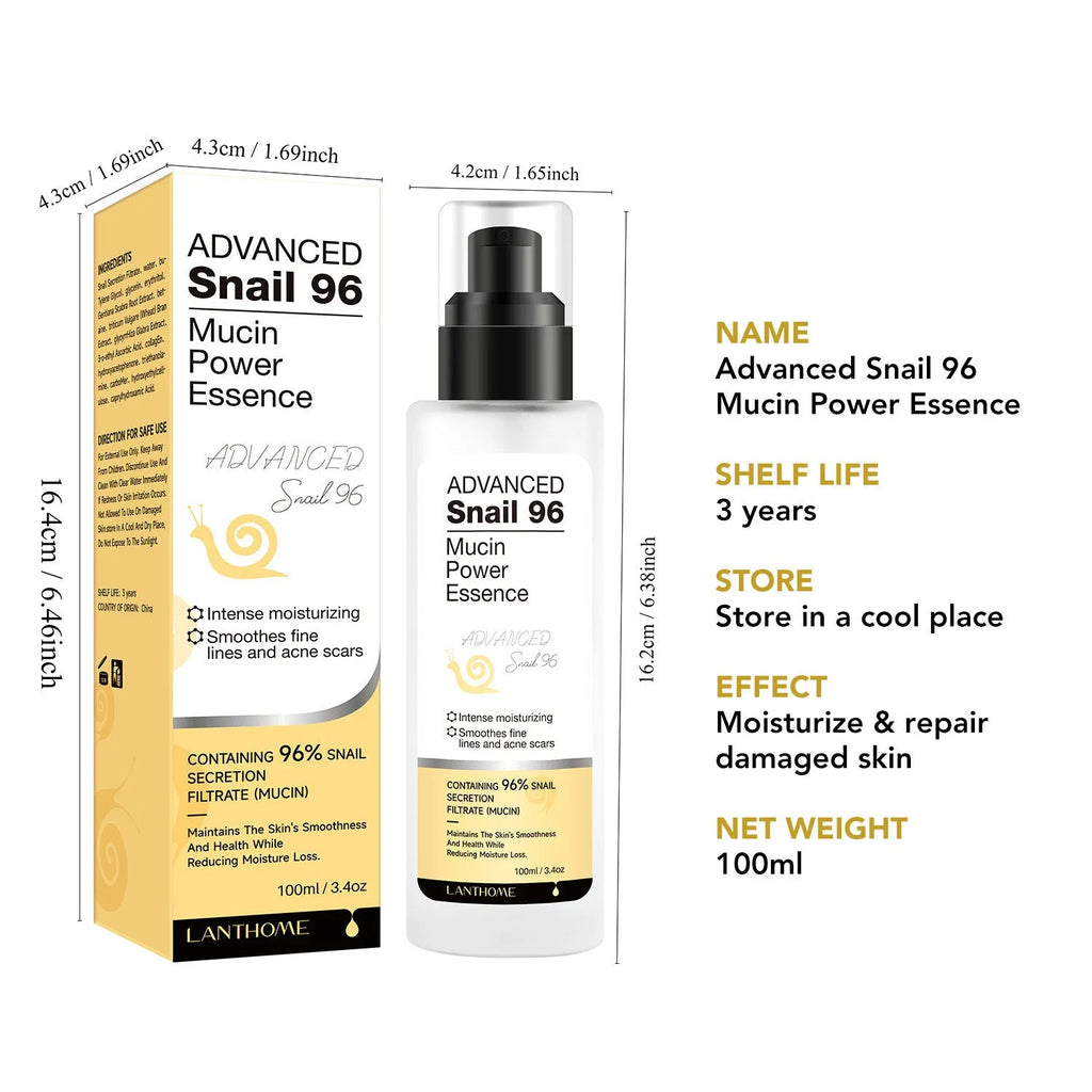 100ml snail snail serum moisturising facial essence liquid bottle