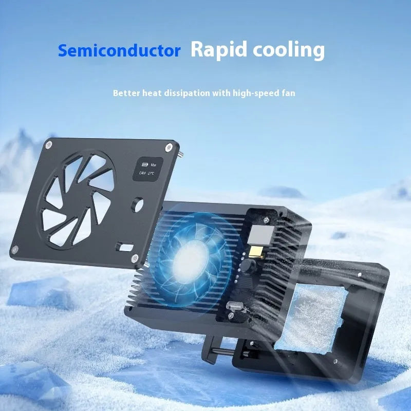 Black aluminium PC radiator heatsink with integrated fan, dimensions 89mm x 52mm x 25.95mm.
